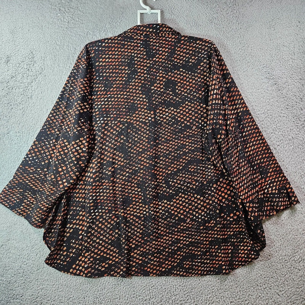 NWT Investments Women 3X Shirt Top Split Neck Pullover Geometric Brown‎ Black - Picture 6 of 11